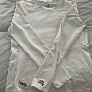 Cream long sleeve Tracksmith shirt. Mint condition size medium